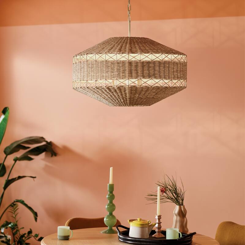 Kichler Lighting Lulo 30.25 Inch 1 Light Pendant with Handwoven Natural Cord in Champagne Bronze