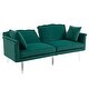 preview thumbnail 88 of 115, Velvet Loveseat Sofa Bed with 2 Pillows, Mid Century 2-Seat Couches Convertible Sofa Bed for Living Room, Bedroom,Office
