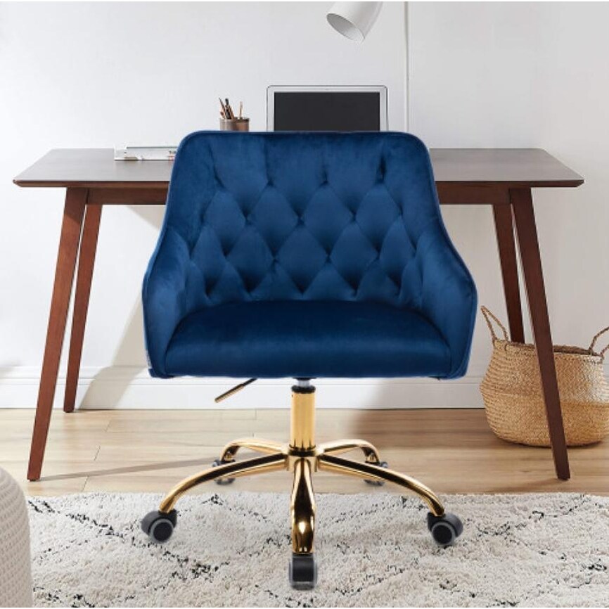 Navy blue velvet 2025 declan upholstered office chair