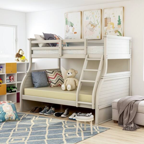 Shop Furniture Of America Farl Modern White Twin Over Full Youth Bunk Bed On Sale Overstock 20603152