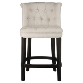Janvier Off-White Leather Bar Stool - Free Shipping Today ...