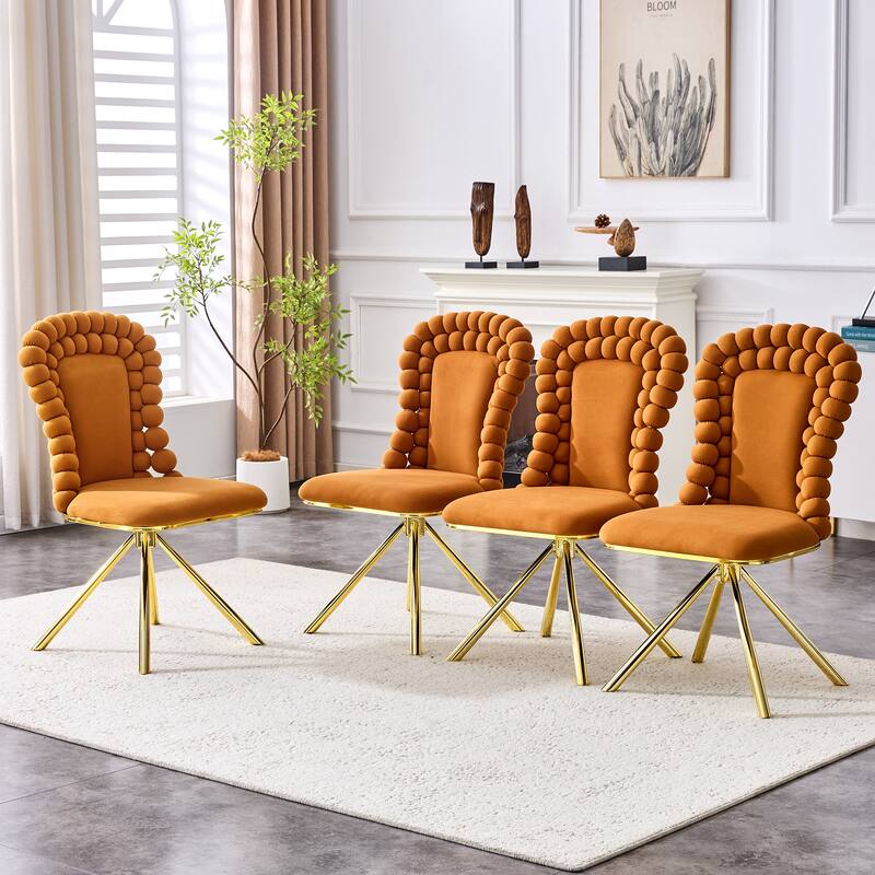 Velvet Armless Dining Chair, Accent Chair with Backrest, Set of 2