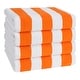 preview thumbnail 31 of 64, American Soft Linen,100% Cotton 4 Pack Beach Towels, 30 x 60 Cabana Striped Pool Towels Orange