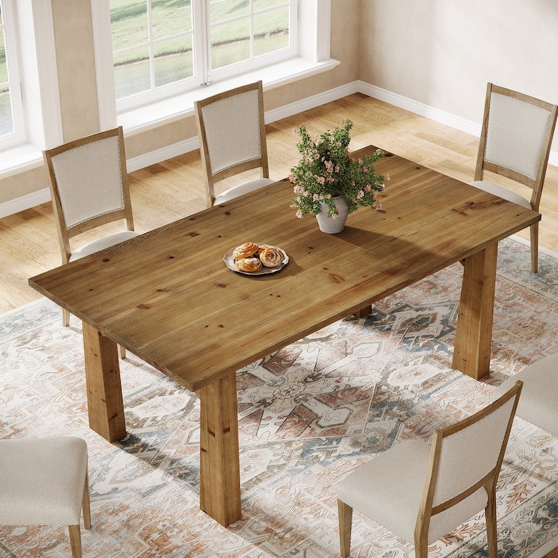 63-Inch Solid Wood Dining Table
