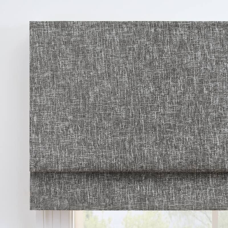 Eclipse Drew Textured Solid 100% Total Blackout Cordless Roman Shade