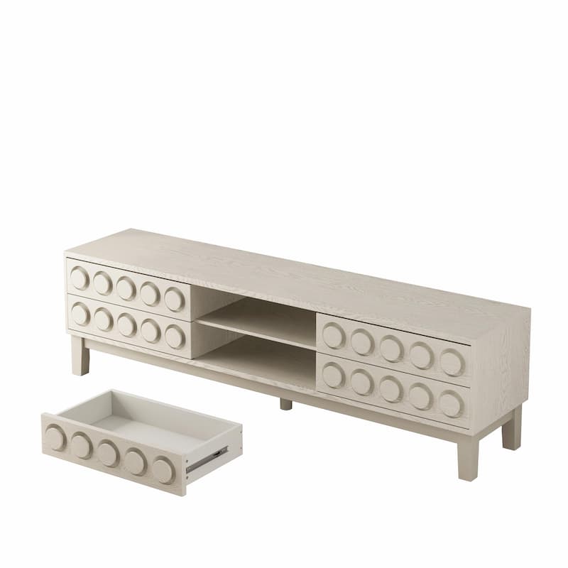 TV Stand for TVs up to 75", Media Console with 4 Drawers, Entertainment Center with Storage