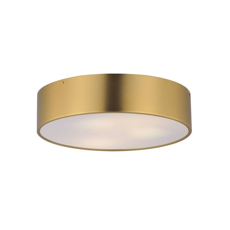 Maxim 10496 Tommy 3 Light 16" Wide Flush Mount Drum Ceiling Fixture - Satin Brass