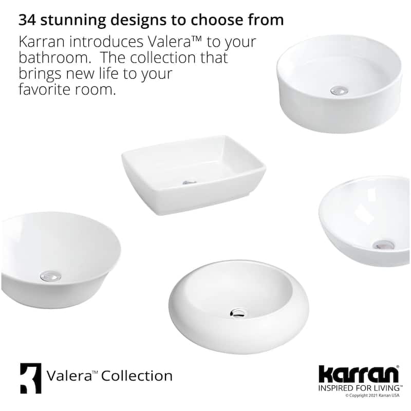 Karran USA VC-401 Valera 18-1/8" Circular Vitreous China Vessel