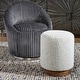preview thumbnail 3 of 4, Upholstered Pouf Ottoman - 18" - Gray and Brown