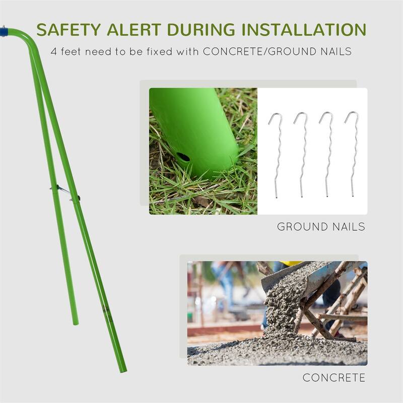 Metal Kids Swing Set with 2 Swings and 4-Child Glider - 110.25"L x 55"W x 70"H