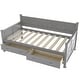 preview thumbnail 22 of 24, Twin Size Wooden Modern and Rustic Casual Style Daybed with 2 Large Drawers,Bed W/X Frame Design,for Apartment, Bedroom