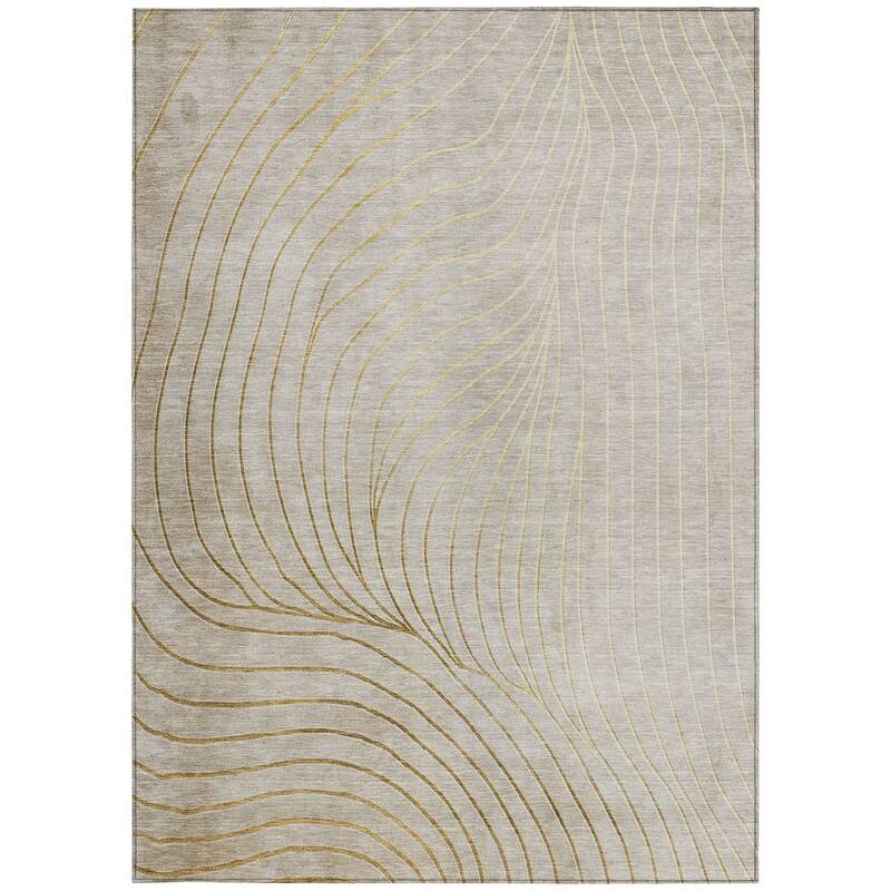 HomeRoots Abstract Transitional Rectangle Outdoor Rug
