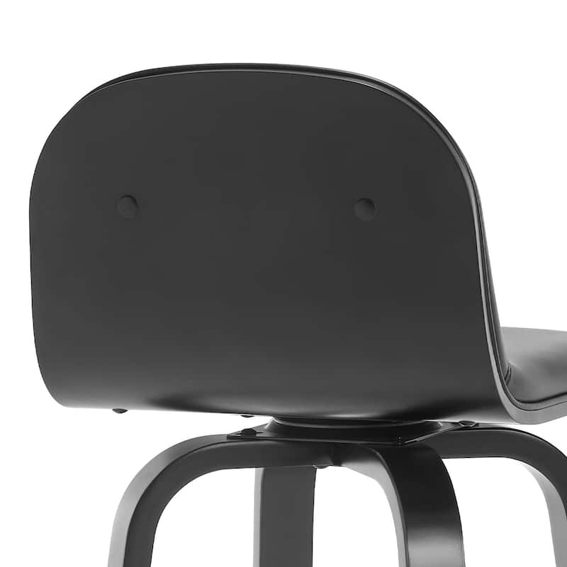 Faux Leather Upholstered Swivel Counter/ Bar Stools with Wood Frame