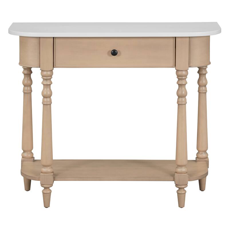 36 Inch Wood Console Table with Drawer and Shelf for Entryway