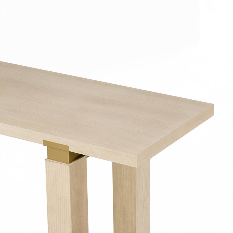Solid Wood Entryway Sofa Table with Metal Accents