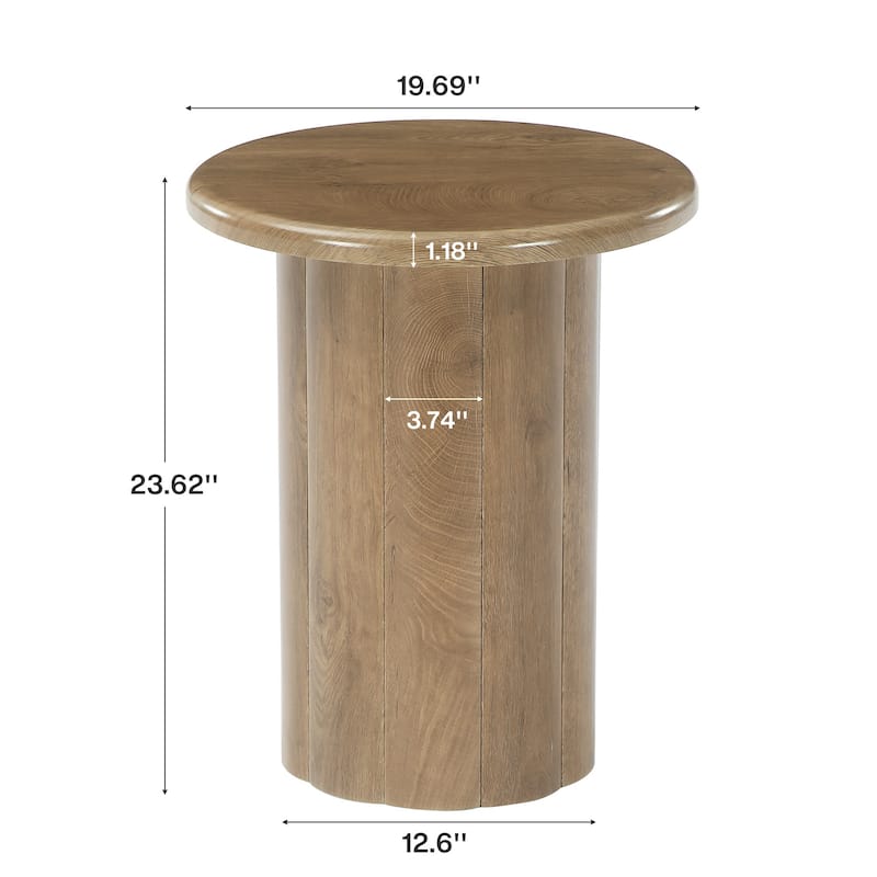 Farmhouse Round Side Table for Living Room