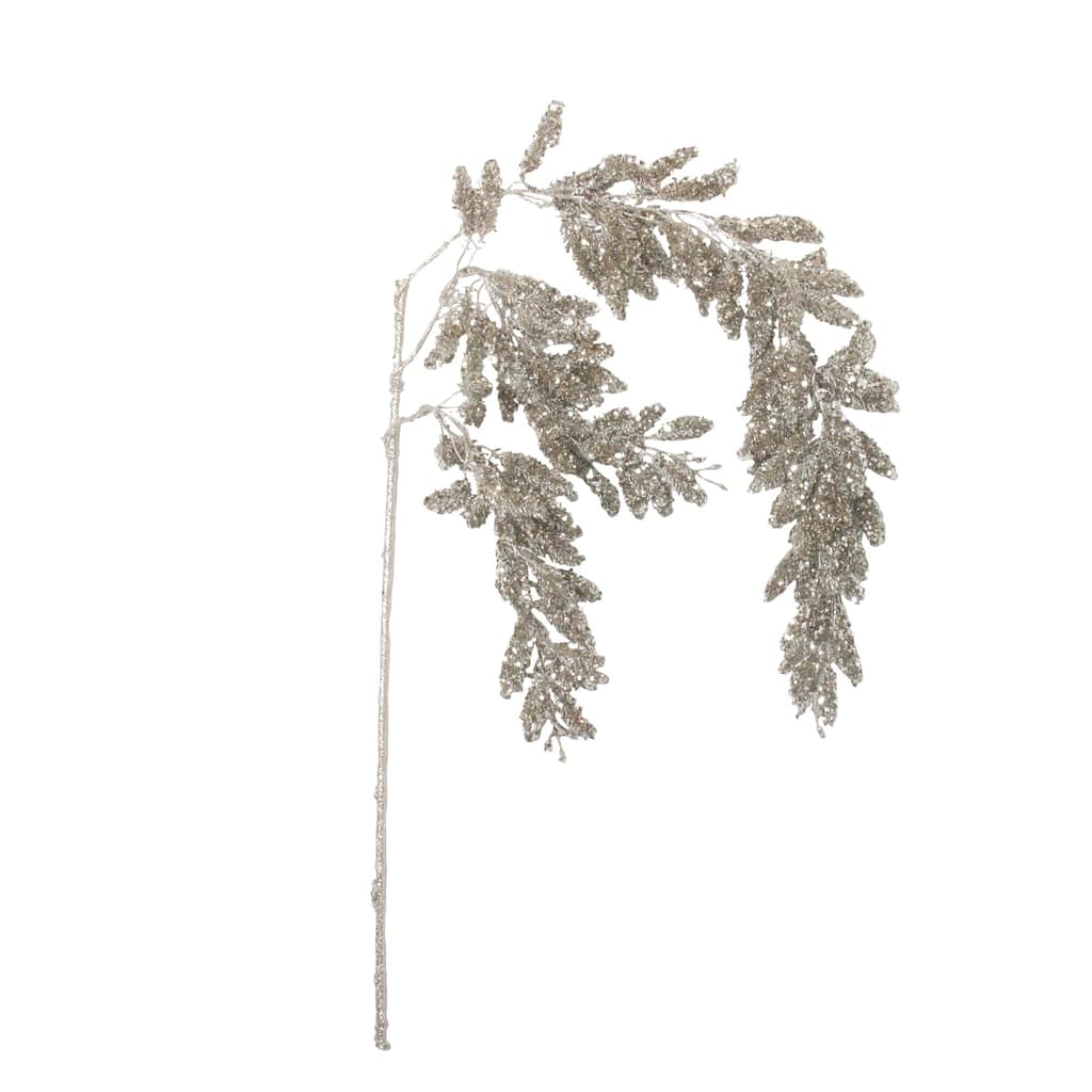 48" Champagne Glitter Hanging Pine Artificial Christmas Spray