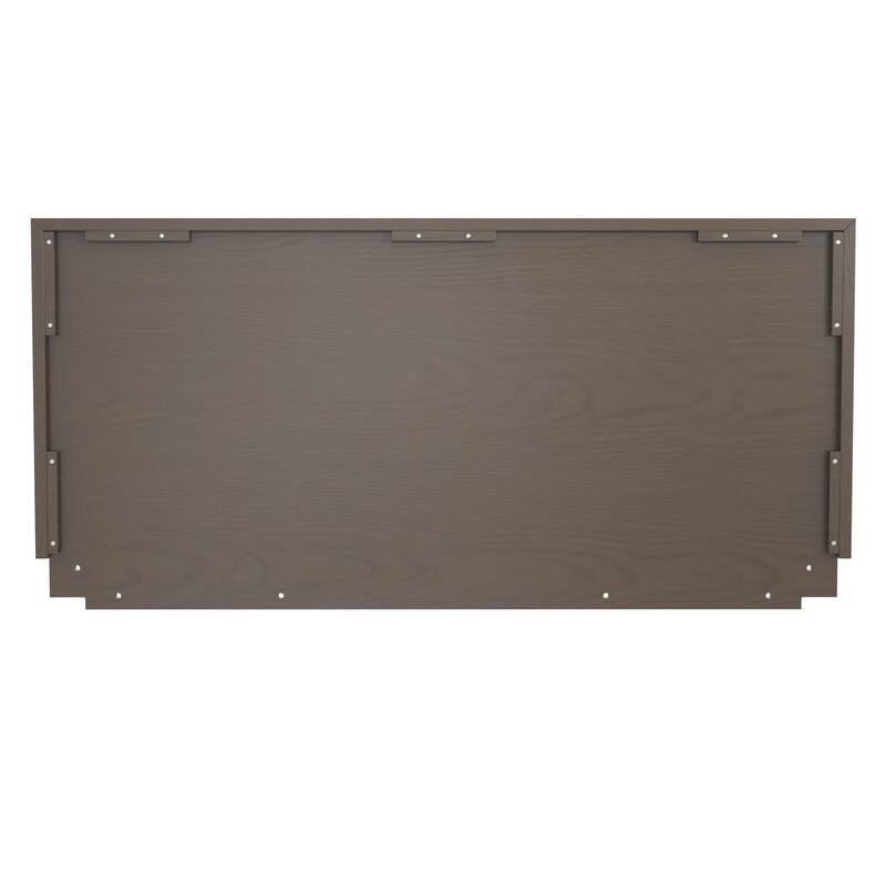 Roomfitters Upholstered Wood Headboard with Canvas Fabric Panel, Modern Minimalist