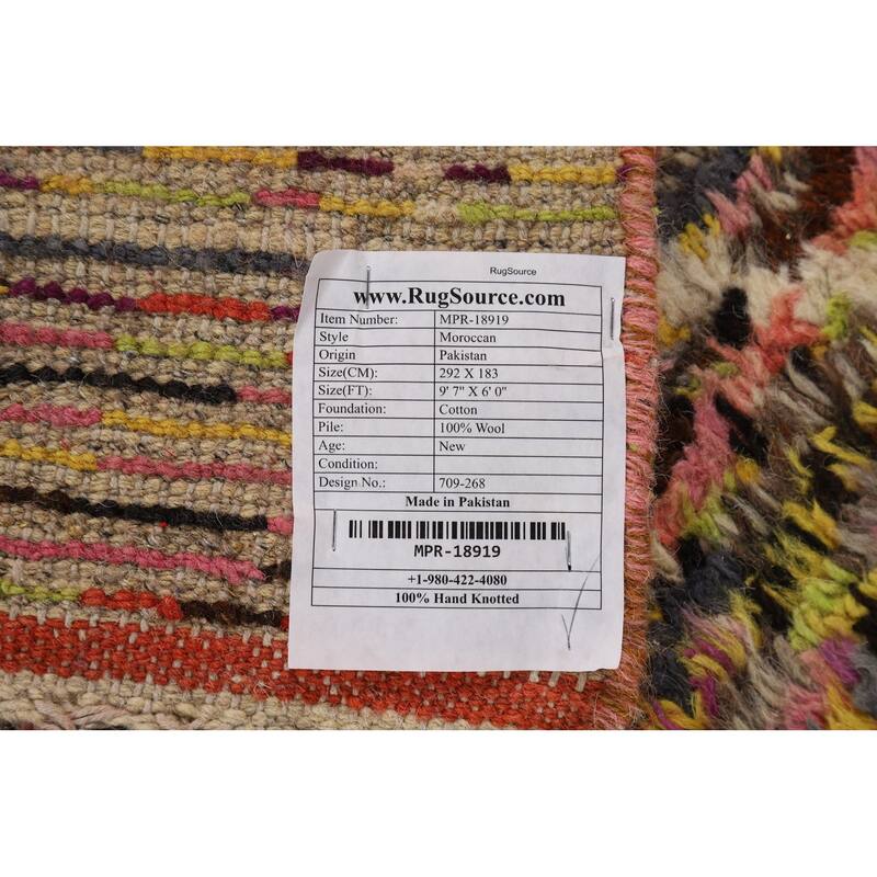 Trellis Plush Moroccan Oriental Area Rug Hand-Knotted Wool Carpet - 6'0" x 9'7"