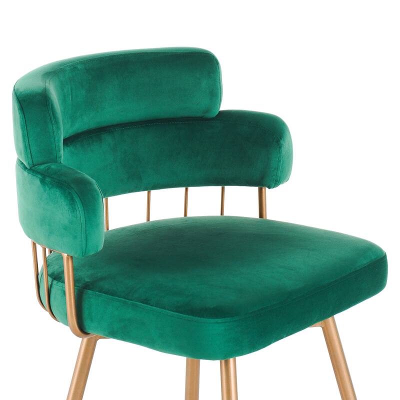 180° Swivel with Auto-Return Bar Stools Set of 2, Counter Height Chairs with Bucket-shaped Upholstered Seat and Tiered Backrest