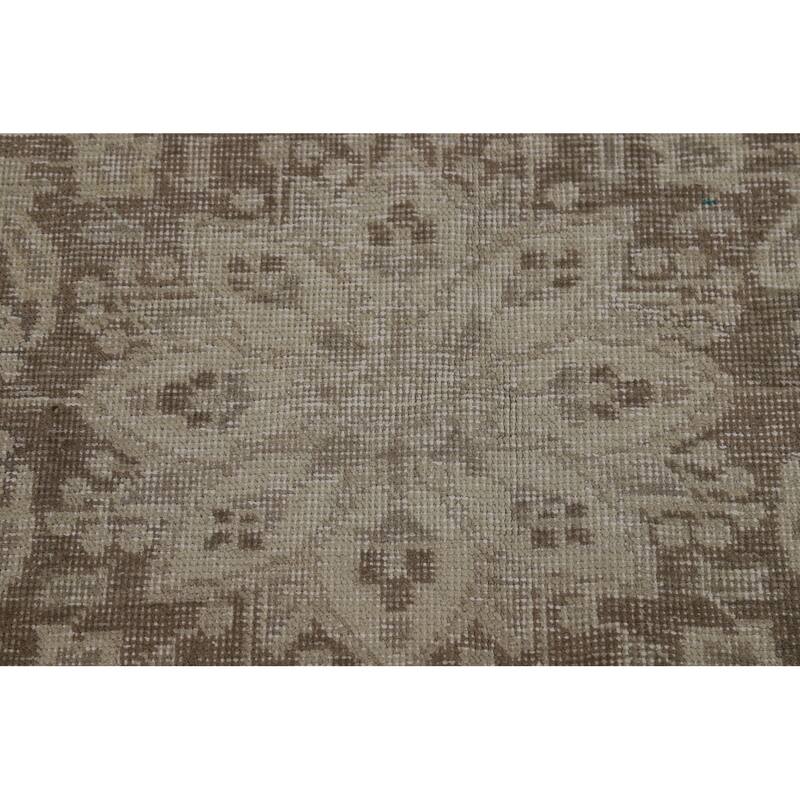 Distressed Tabriz Persian Area Rug Handmade Wool Carpet - 6'7"x 9'2"