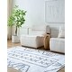 preview thumbnail 1 of 3, Livabliss Scandinavian Lavable Tribal Washable Area Rug 5'3" x 7'7" - White/ Black