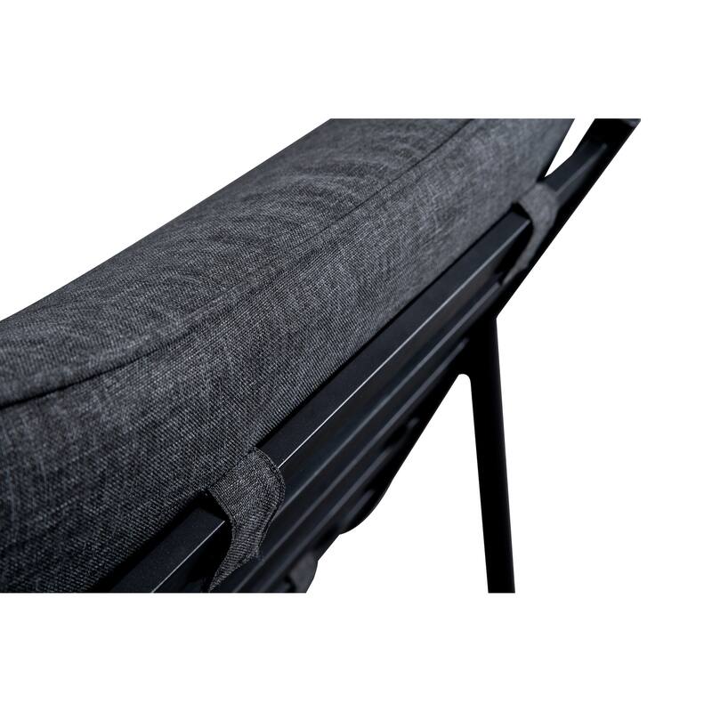 NADAAL STUDIOS Varyn Outdoor Accent Chair, Stainless Steel Frame and Olefin Upholstery, Speckled Charcoal