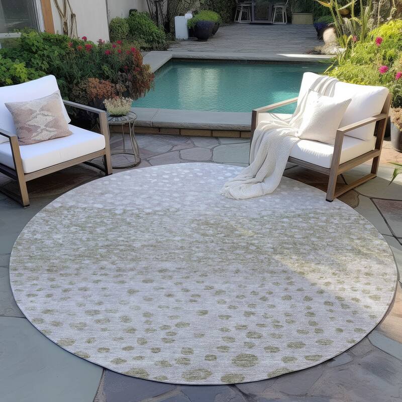Machine Washable Indoor/ Outdoor Abstract Modern Chantille Rug