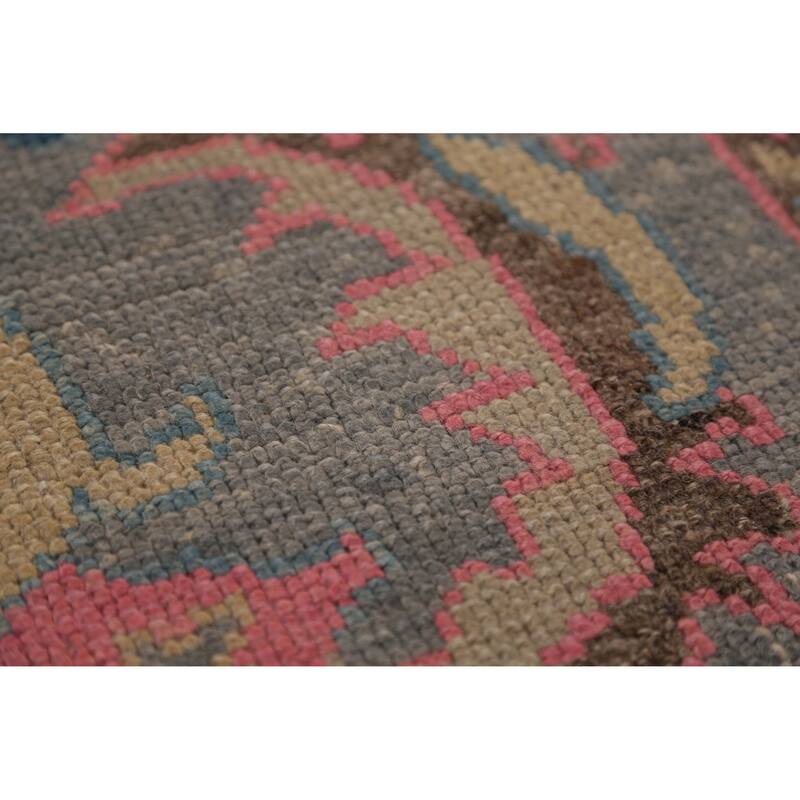 Hand Knotted Oriental 100% Wool Carpet Transitional All-Over Navy Blue & Blues Oushak Area Rug - 14' 0'' X 10' 4''