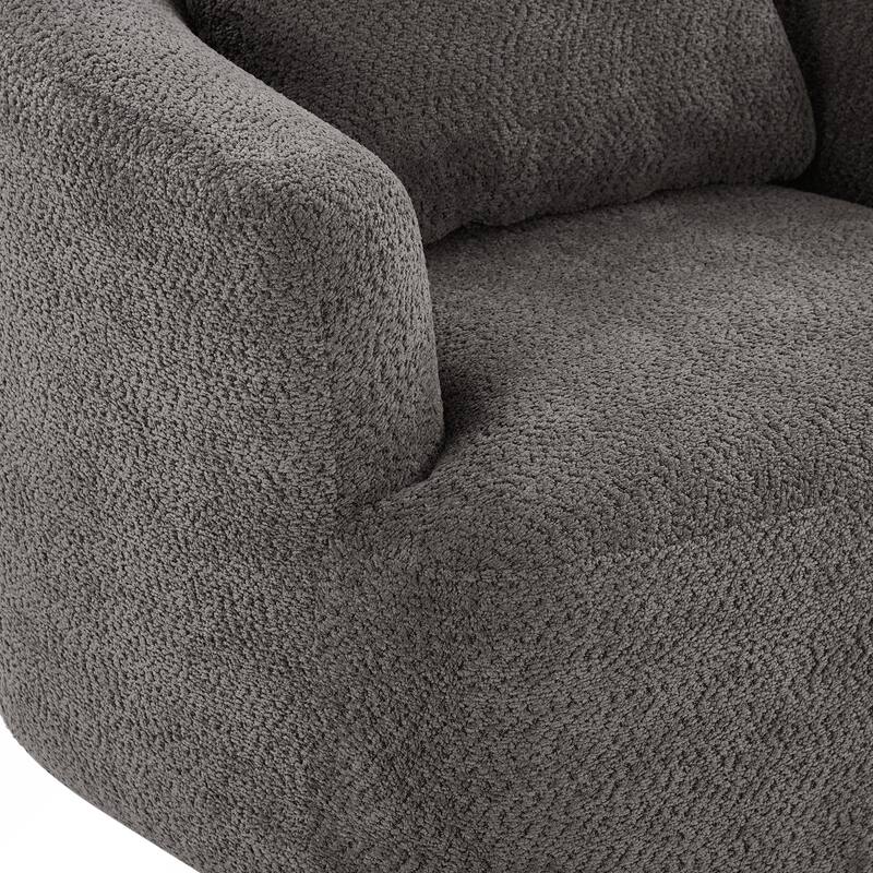 360 Swivel Upholstered Barrel Sofa Chair