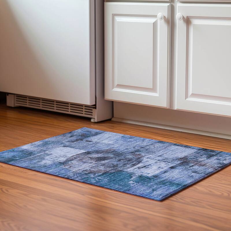 Premium Washable Super Soft Mayfield Rug - Blue - 1'8" x 2'6"