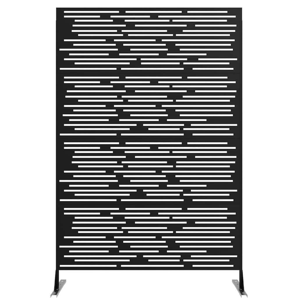 1 Pc Freestanding Decorative Metal Privacy Screen Outdoor with Stand for Balcony, Stripe