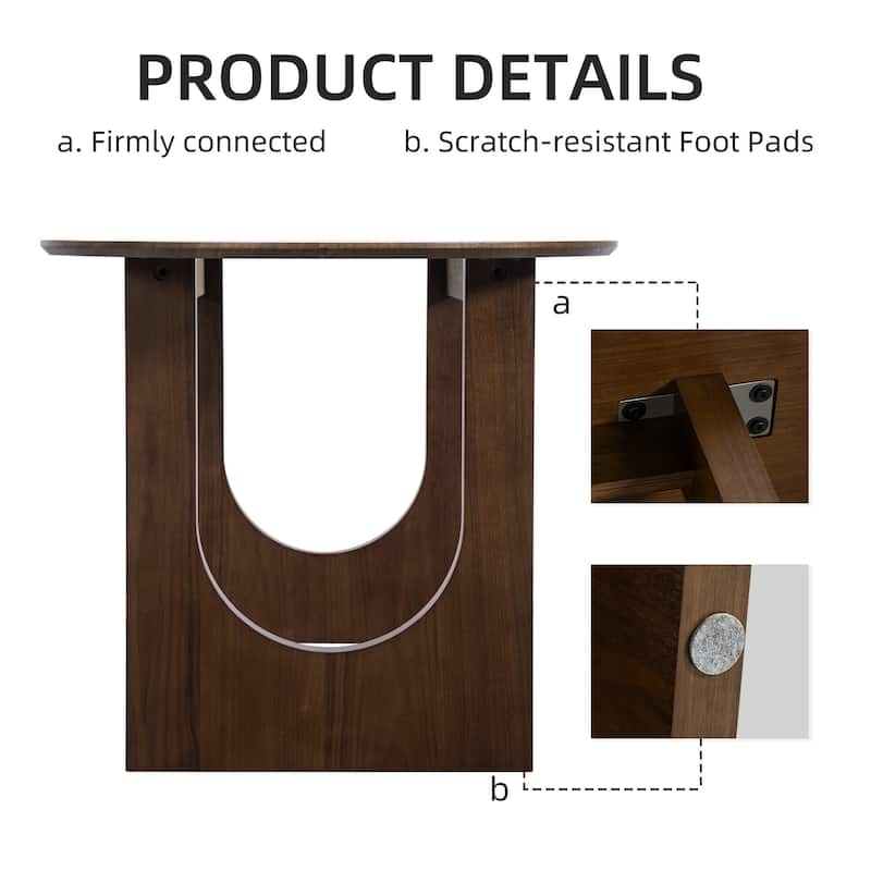 Solid Wood Dining Table Oval Kitchen Tables with Arched Legs Modern for Dining Room