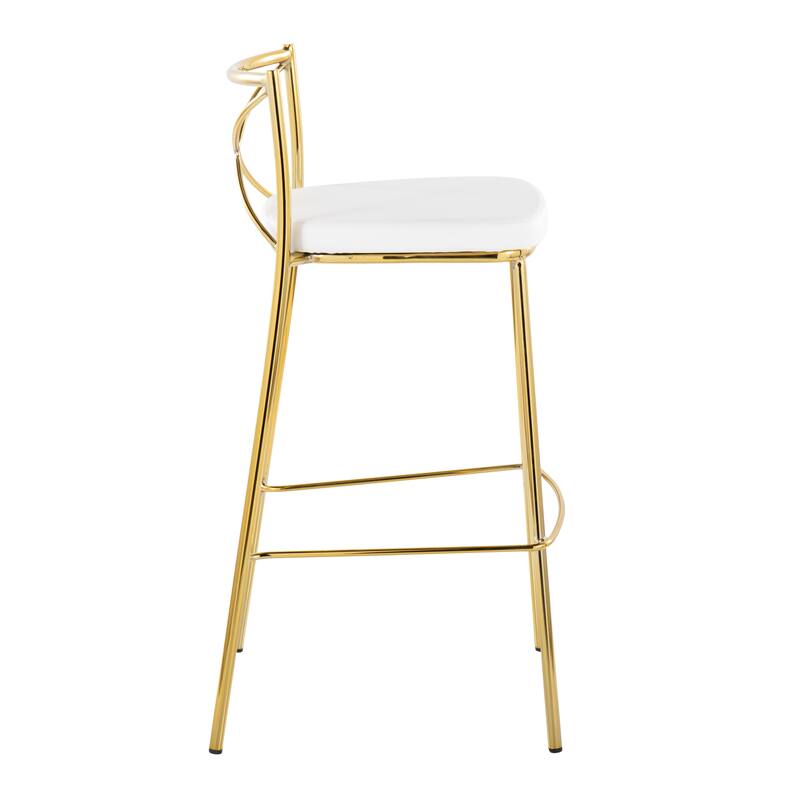 Silver Orchid Modern Charlotte 30" Fixed-Height Bar Stool - Set of 2