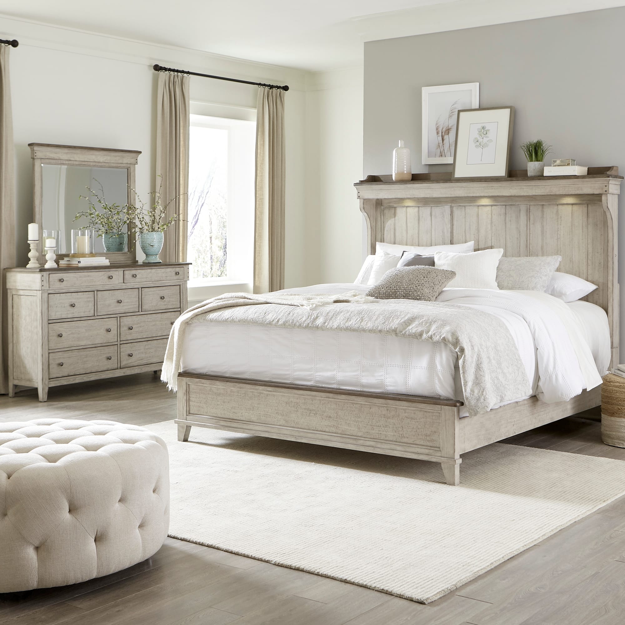 Option Bed, Dresser, and Mirror