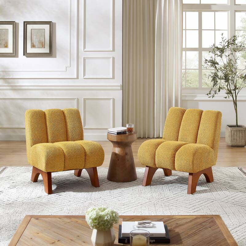 Art Leon Set of 2 Comfortable Armless Accent Chair Sectional