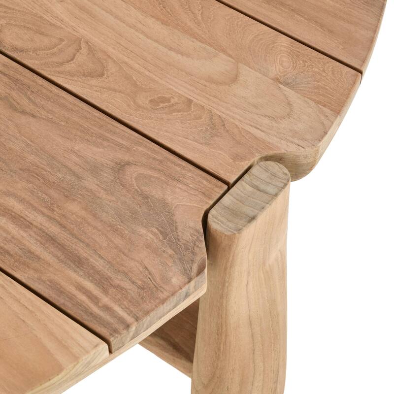Classic Home Aston 65" Outdoor Round Coffee Table Natural Finish
