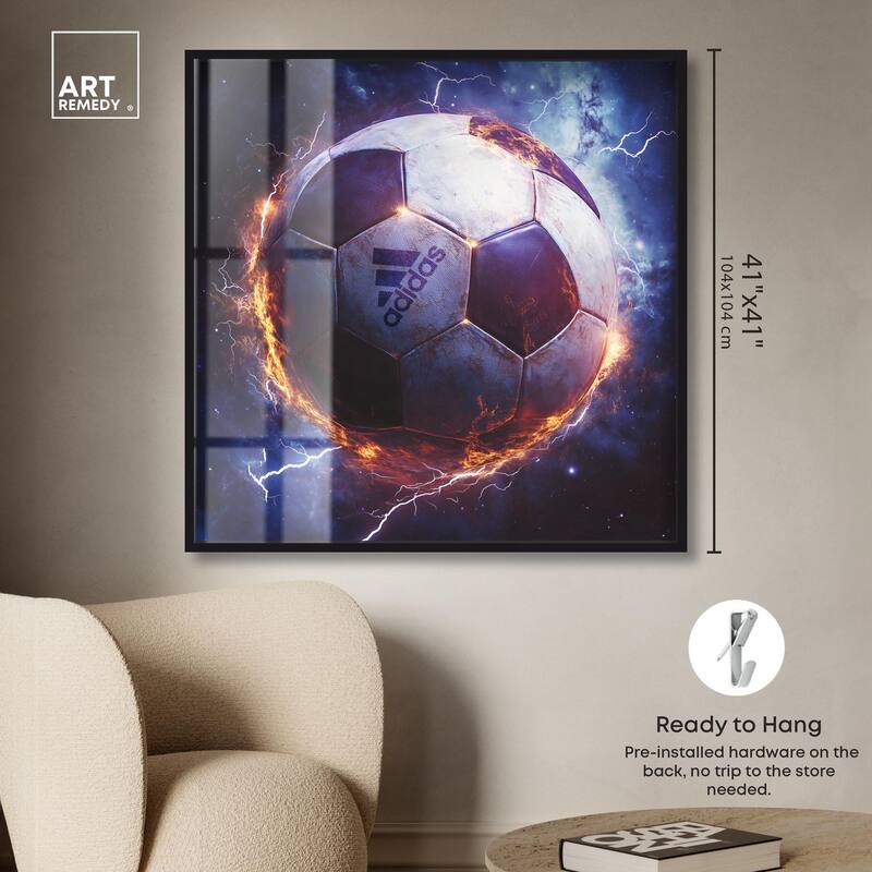 Electrify Soccer Ball Shadowbox by Art Remedy