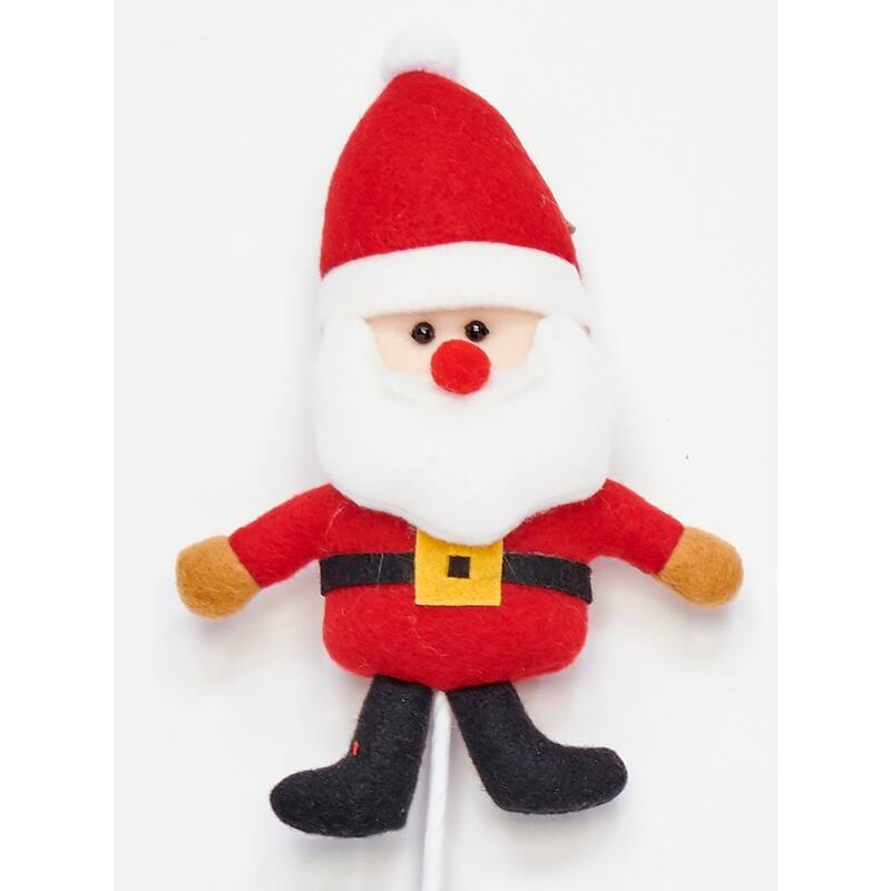 6" Christmas Santa on 11" Pick, Set of 6