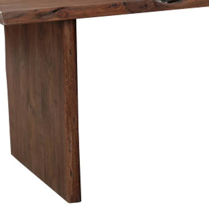 HomeRoots 84" Brown Solid Wood Live Edge Sled Base Dining Table - 84.00 in. x 30.00 in. x 40.00 in.