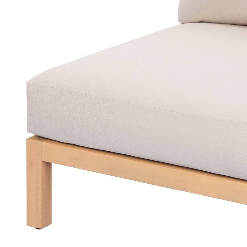 Christopher Knight Home - Outdoor Acacia Wood 3-Seater Sofa with Rope-Braided Backrest & Water-Resistant Cushions