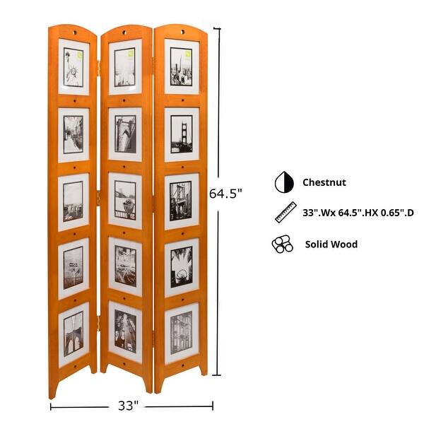 Shop Kieragrace Kg Photo 3 Panel Room Divider Brown 33 X 64 5 X 0 65 Overstock 31436824