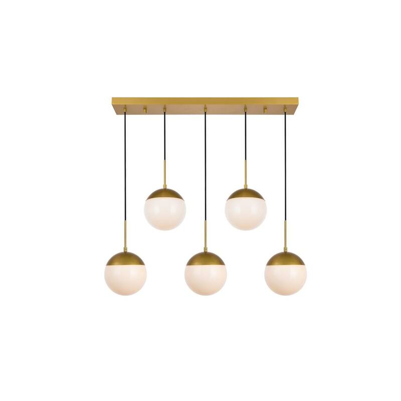 5-Light 42 inch Pendant with Frosted White Glass