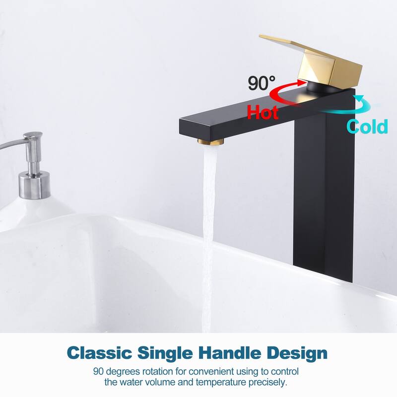 WOWOW Single Handle Single Hole High Arc Bathroom Vessel Faucet