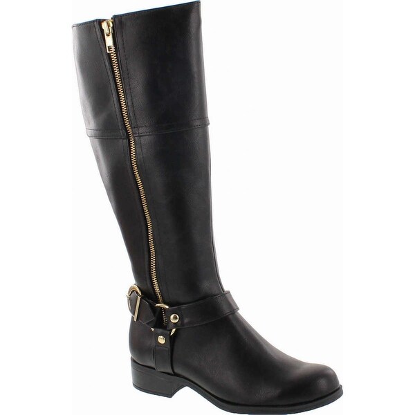 black riding boots with gold hardware