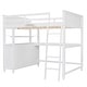 preview thumbnail 7 of 17, Full size Loft Bed with Drawers, Built-in Desk and Shelves, White