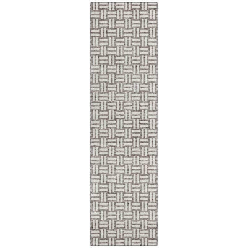 Machine Washable Indoor/ Outdoor Chantille Contempory Crosshatch Rug