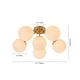 preview thumbnail 14 of 26, Modern 11-Light Frosted Glass Globe Wavy Arm Sputnik Semi-flush Mount
