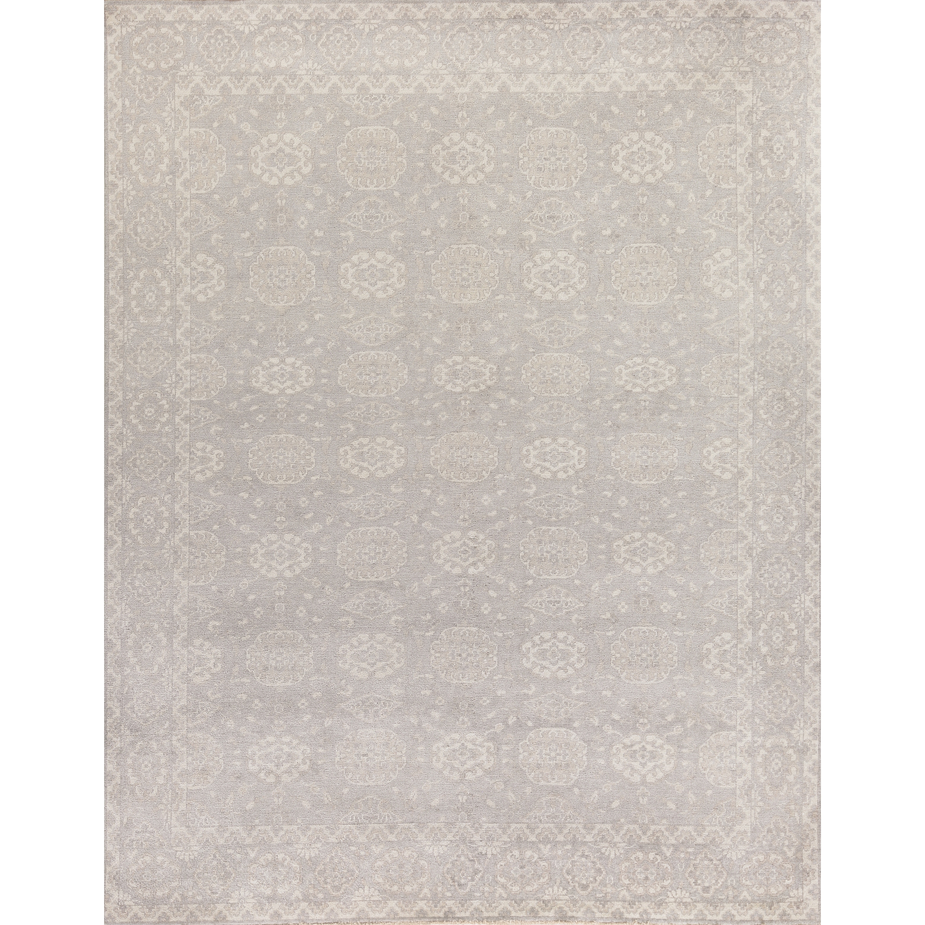 Restoration hand-knotted New Zealand Wool Light Blue Area Rug