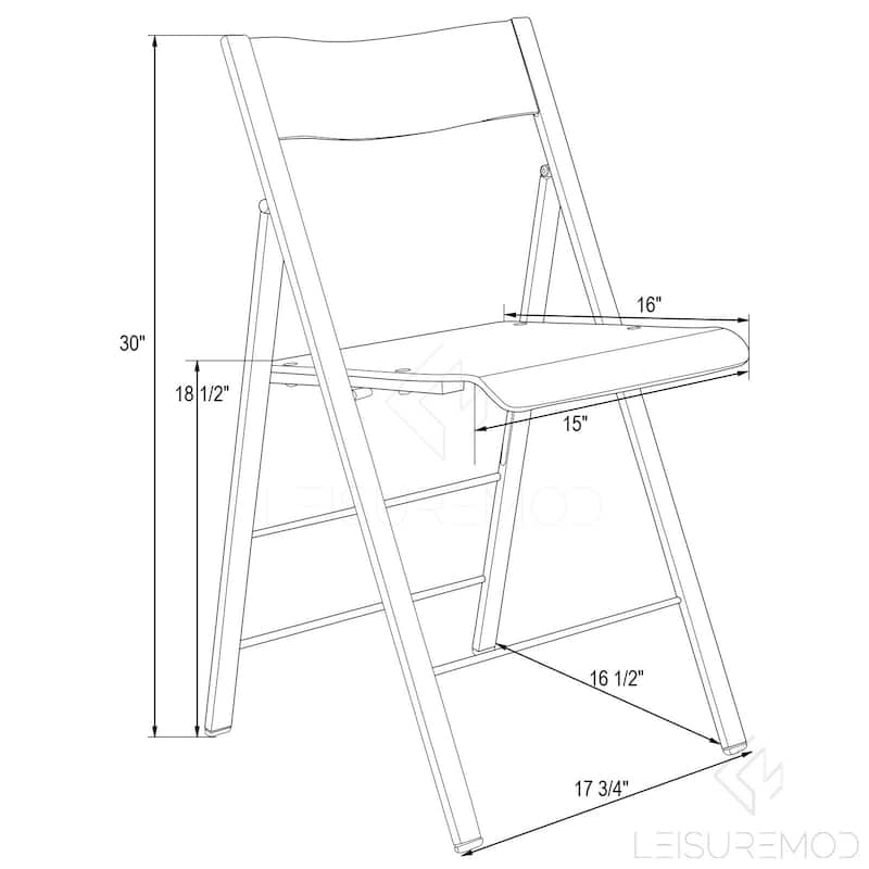 LeisureMod Menno Modern Acrylic Folding Chair - Red - 4 x 30 x 16.5